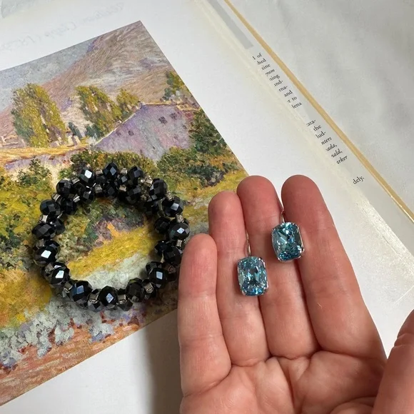 3/50$Bracelet + earrings with blue stone - Picture 8 of 14